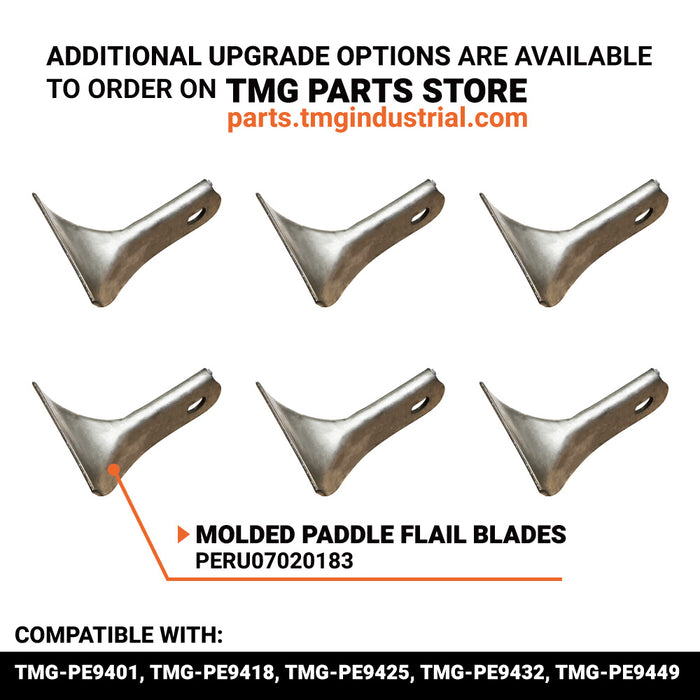 PERU07020183 Peruzzo Moulded paddle flail (Patented) with hole for SCORPION, FOX-S, MOTOFOX, KOALA GROUND and KOALA PRO (Pack of 6)