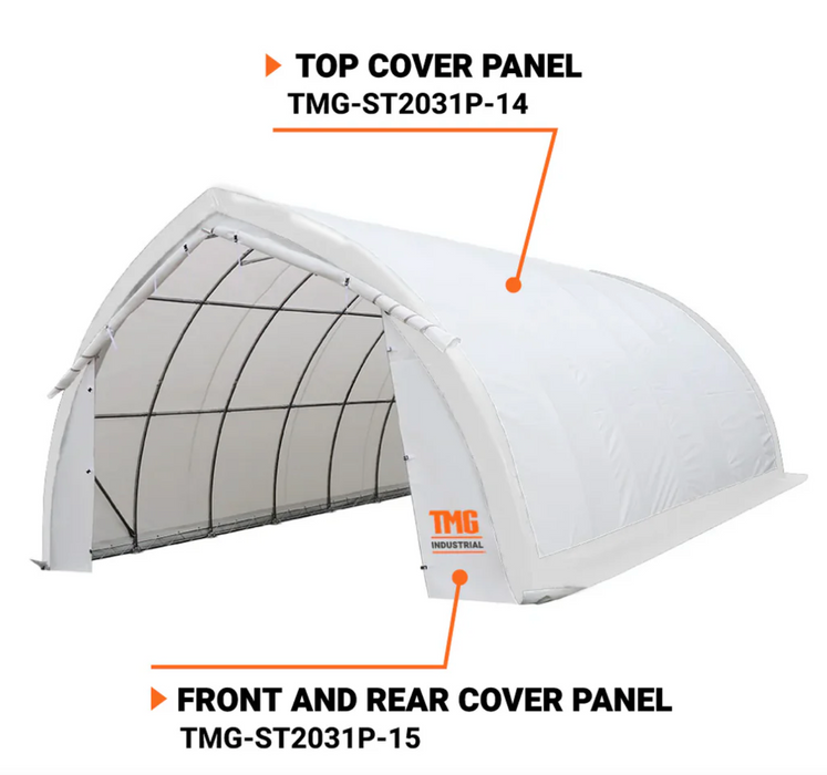 TMG-ST2031P-15 End wall 11oz PE tarp panels for front and rear  (pack of 2)