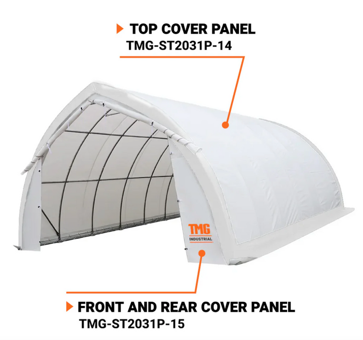 tarp wall TMG-ST2031P-15 End wall 11oz PE tarp panels for front and rear (pack o — TMG-Parts-US