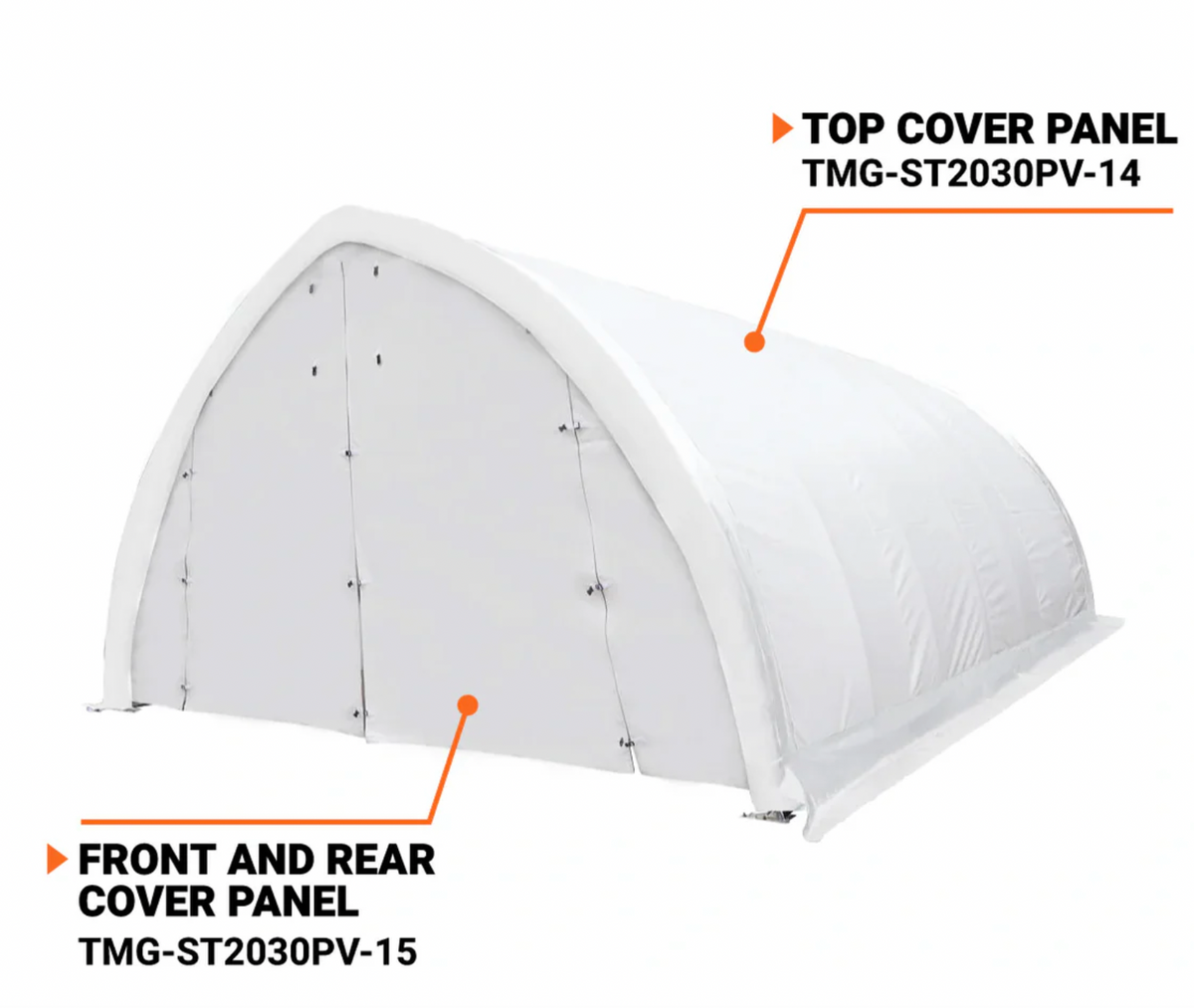 TMG-ST2031PV-14 Top Cover, 17oz white PVC — TMG-Parts-US