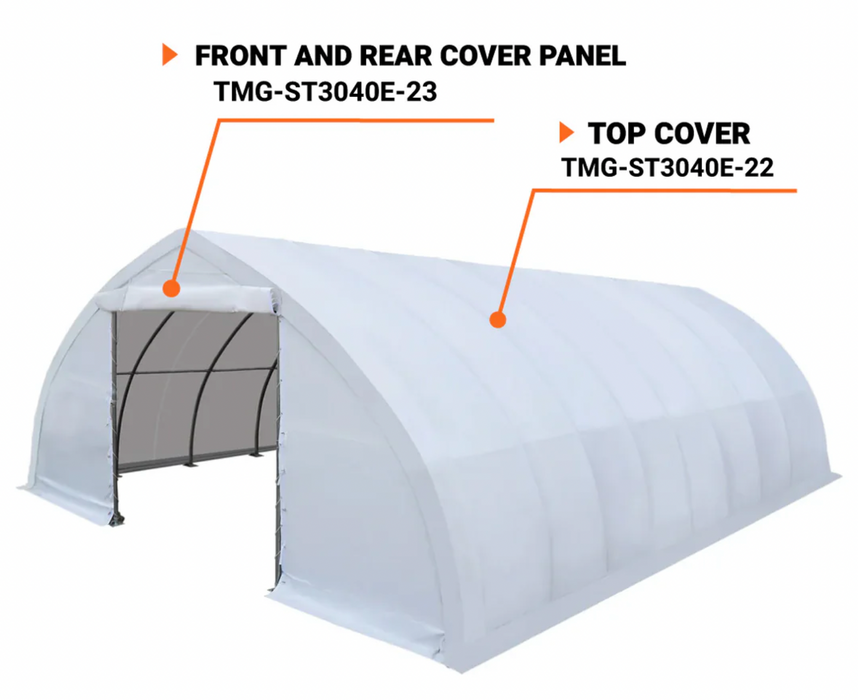 TMG-ST3040E-23 End wall cover (11oz PE tarp) — TMG-Parts-US