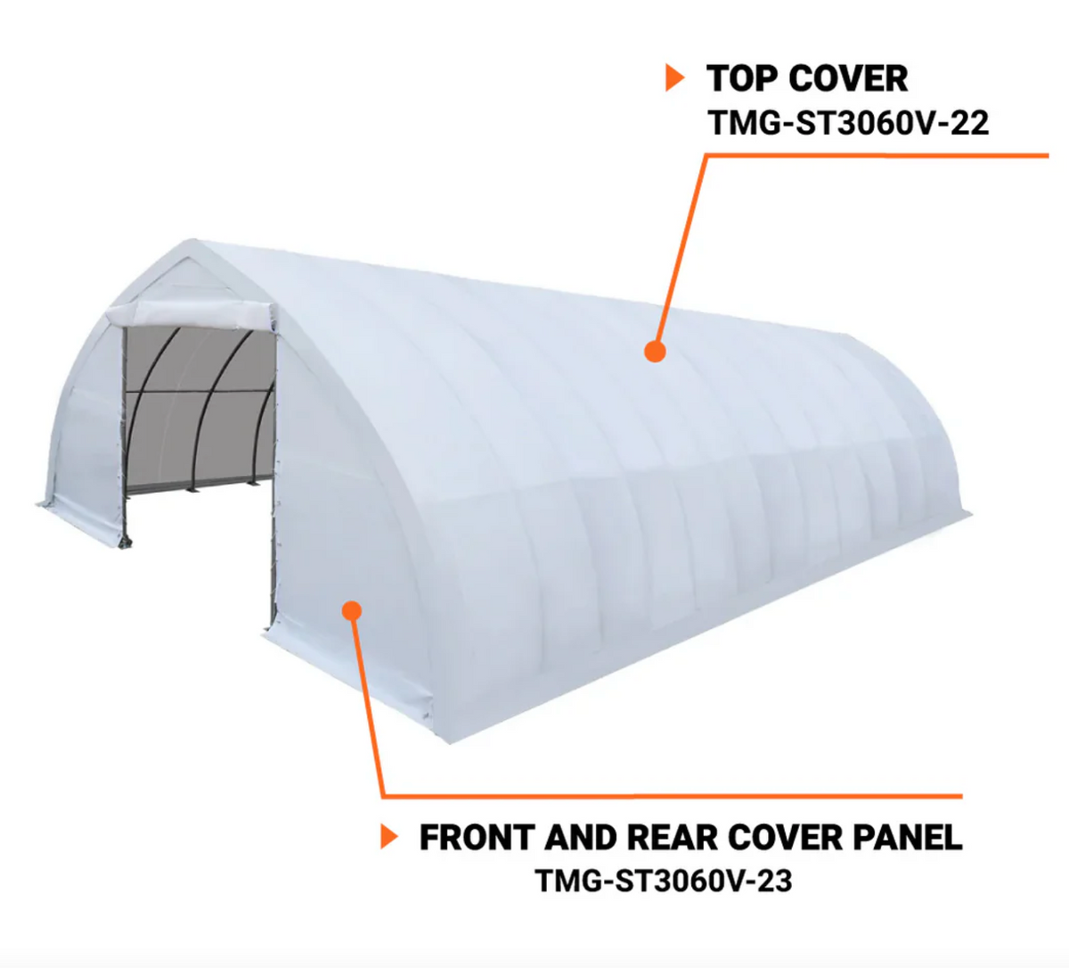 TMG-ST3060V-22 Top cover (17oz PVC tarp) — TMG-Parts-US