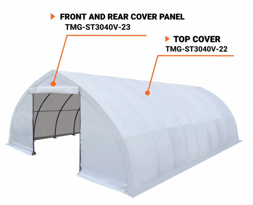 TMG-ST3040V-23 End wall cover (17oz PVC tarp)