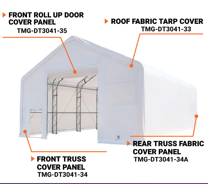 TMG-DT3041-34A Rear end wall cover panel, 32oz PVC900 (upgraded)