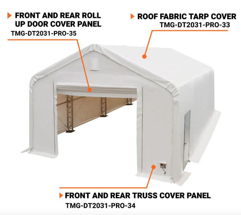 TMG-DT2031-PRO-34  End wall cover panel, 32oz PVC900 (upgraded)