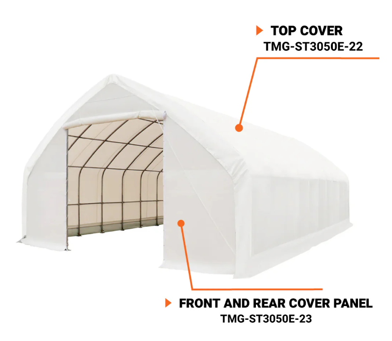 wall tarp TMG-ST3050E-23 End wall cover (11oz PE tarp) — TMG-Parts-US