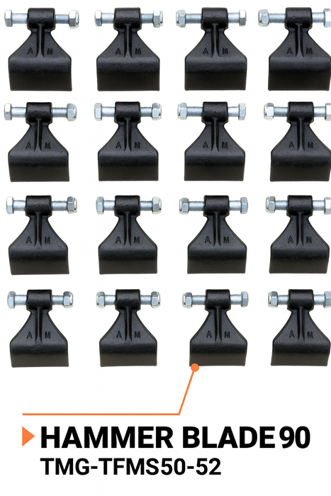 TMG-TFM60/68/72-62-P/16 Hammer T Blades, Pack of 16 Sets, Hardware Included, Works with TMG-TFMS50/60/72