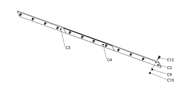 TMG-TSP84-C3/C4 Blades Set, Pack of 3, Hardware Included