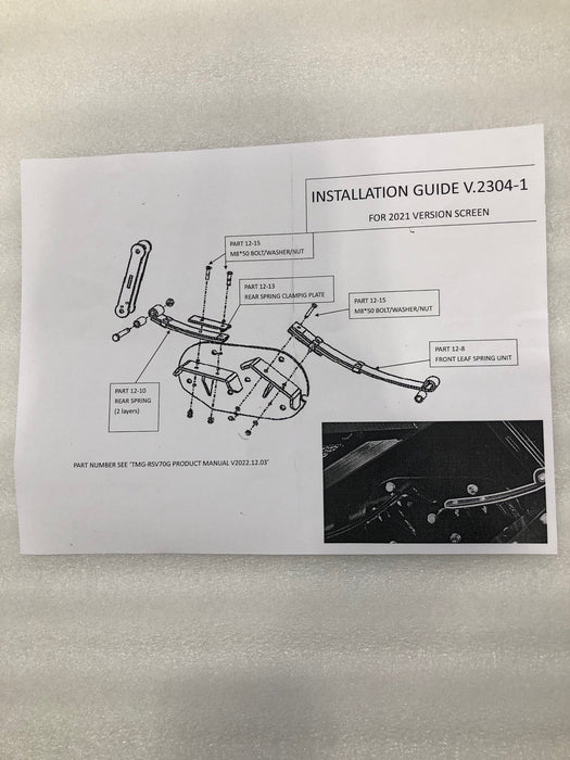 TMG-RSV70G-12-8 FRONT LEAF SPRING DUEL BOLT SETUP (V.2304-1)