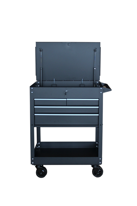 4-Drawer Rolling Service Cart with Locking Lid