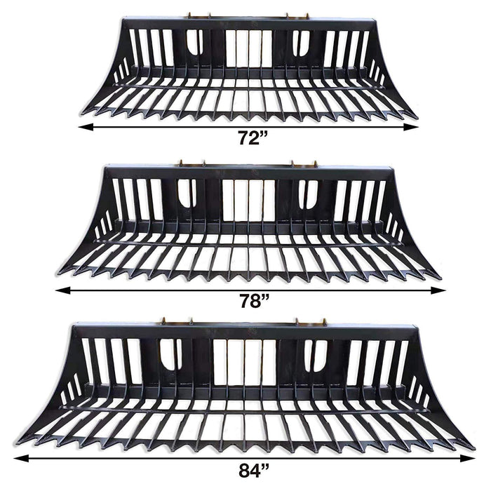 Rock Skeleton Bucket Combo | 72" + 78" + 84" | Three Sizes Included | for Skid Steers