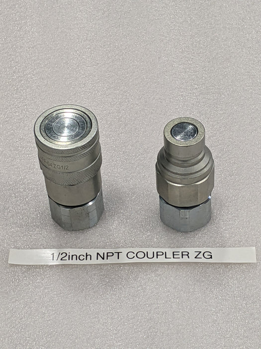 Skid Steer Hydraulic Quick Connect 1/2" Flat Face Coupler (NPT)