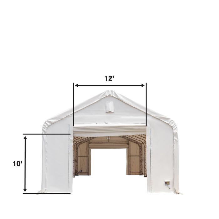 TMG Industrial Pro Series 20' x 40' Dual Truss Storage Shelter with Heavy Duty 17 oz PVC Cover & Drive Through Doors, TMG-DT2041-PRO