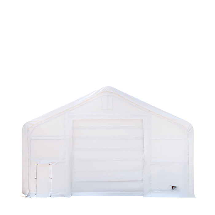 TMG Industrial 30' x 60' Dual Truss Storage Shelter with Heavy Duty 17 oz PVC Cover & Drive Through Doors, TMG-DT3061