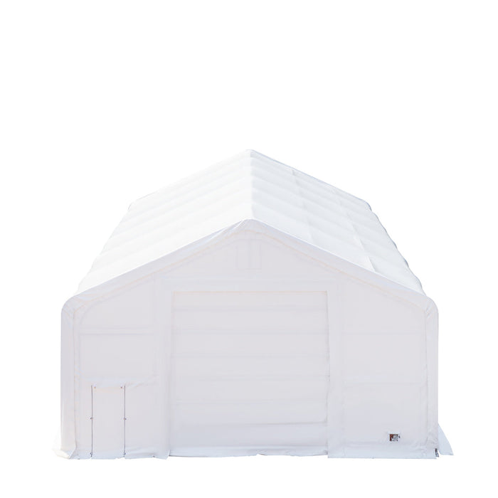 TMG Industrial 30' x 60' Dual Truss Storage Shelter with Heavy Duty 17 oz PVC Cover & Drive Through Doors, TMG-DT3061