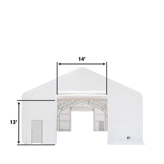 TMG Industrial Pro Series 30' x 63' Dual Truss Storage Shelter with Heavy Duty 17 oz PVC Cover & Drive Through Doors, TMG-DT3063-PRO