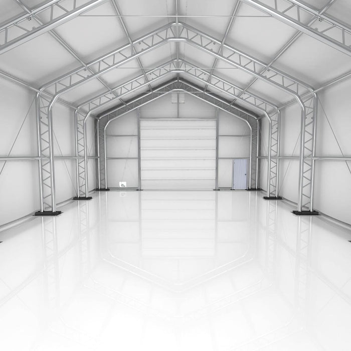 TMG Industrial Pro Series 30' x 80' Dual Truss Storage Shelter with Heavy Duty 17 oz PVC Cover & Drive Through Doors, TMG-DT3081-PRO