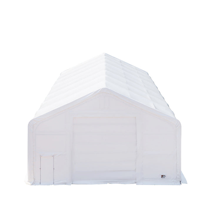 TMG Industrial 30' x 80' Dual Truss Storage Shelter with Heavy Duty 17 oz PVC Cover & Drive Through Doors, TMG-DT3081