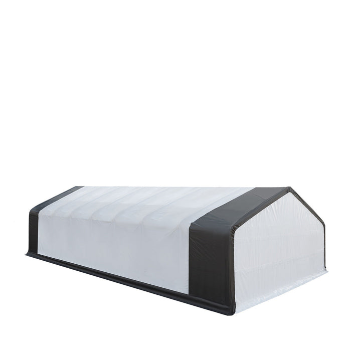 TMG-DT3380 80 x 33 FT Dual Truss Storage Shelter Workshop, 19’ Wide Drive-Through Opening, 21oz PVC Cover