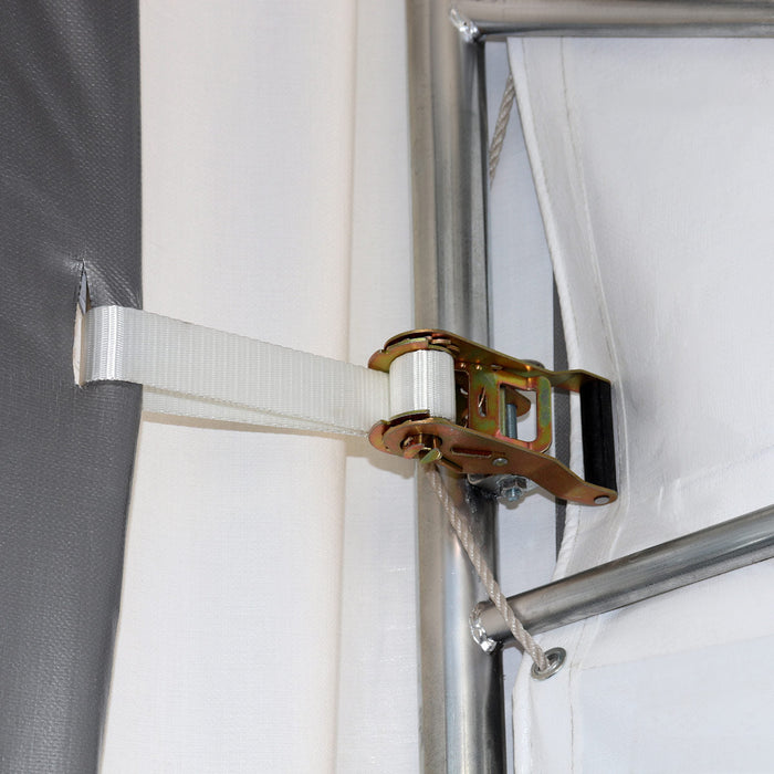 TMG-DT3380 80 x 33 FT Dual Truss Storage Shelter Workshop, 19’ Wide Drive-Through Opening, 21oz PVC Cover