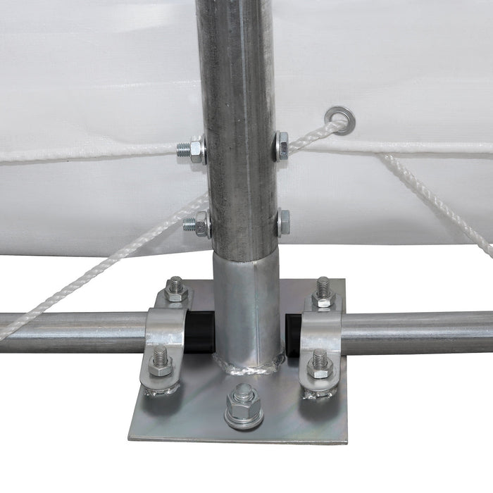 TMG-DT3380 80 x 33 FT Dual Truss Storage Shelter Workshop, 19’ Wide Drive-Through Opening, 21oz PVC Cover