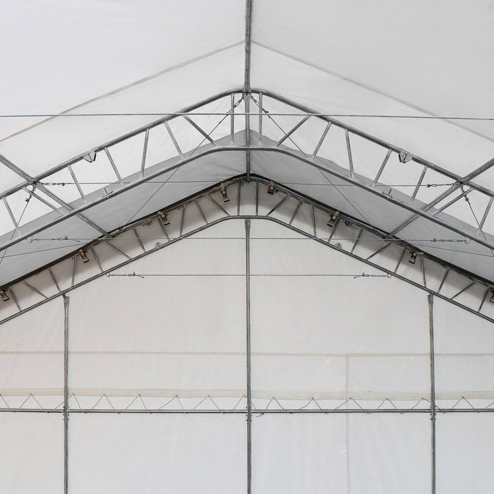 TMG-DT3380 80 x 33 FT Dual Truss Storage Shelter Workshop, 19’ Wide Drive-Through Opening, 21oz PVC Cover