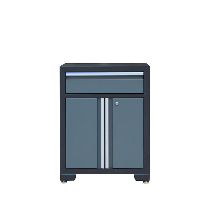 TMG Industrial Pro Series 9-Piece Garage Storage Cabinet Combo Set w/Rolling Cabinet, Rubber Wood Tabletop, Recessed Aluminum Handles, TMG-GCC09B
