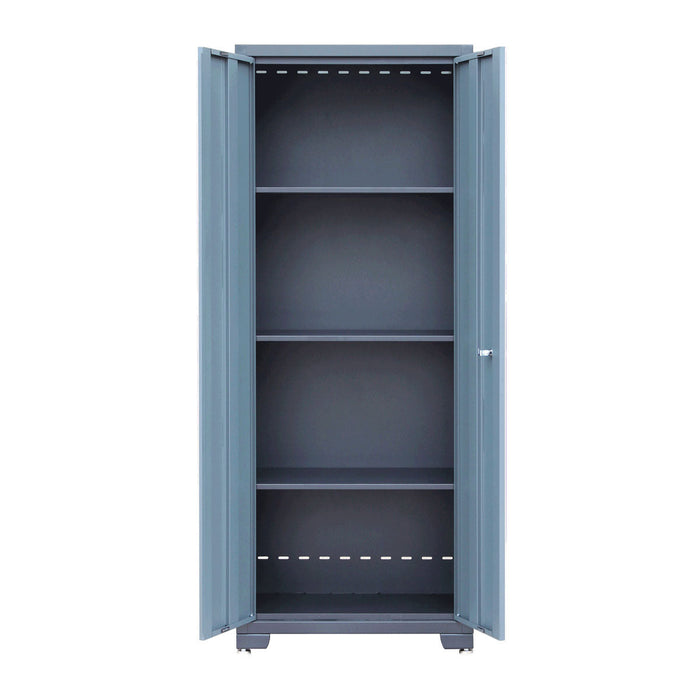 TMG Industrial Pro Series 9-Piece Garage Storage Cabinet Combo Set w/Rolling Cabinet, Rubber Wood Tabletop, Recessed Aluminum Handles, TMG-GCC09B