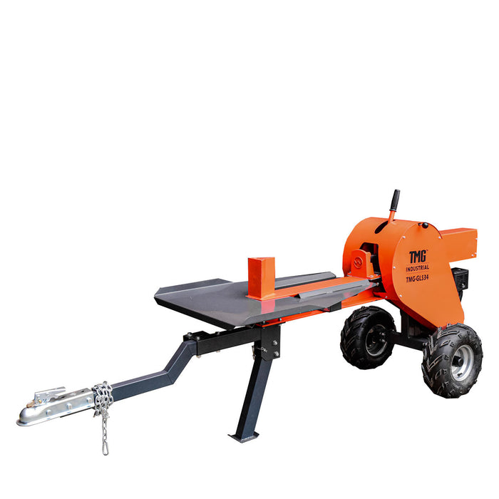 TMG Industrial 34 Ton ATV/UTV Tow-Behind Log Splitter, 7 HP Kohler Gasoline Engine, 28” Log Diameter Capacity, 3-Sec Cycle Time, TMG-GLS34