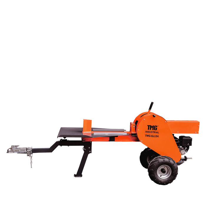 TMG Industrial 34 Ton ATV/UTV Tow-Behind Log Splitter, 7 HP Kohler Gasoline Engine, 28” Log Diameter Capacity, 3-Sec Cycle Time, TMG-GLS34