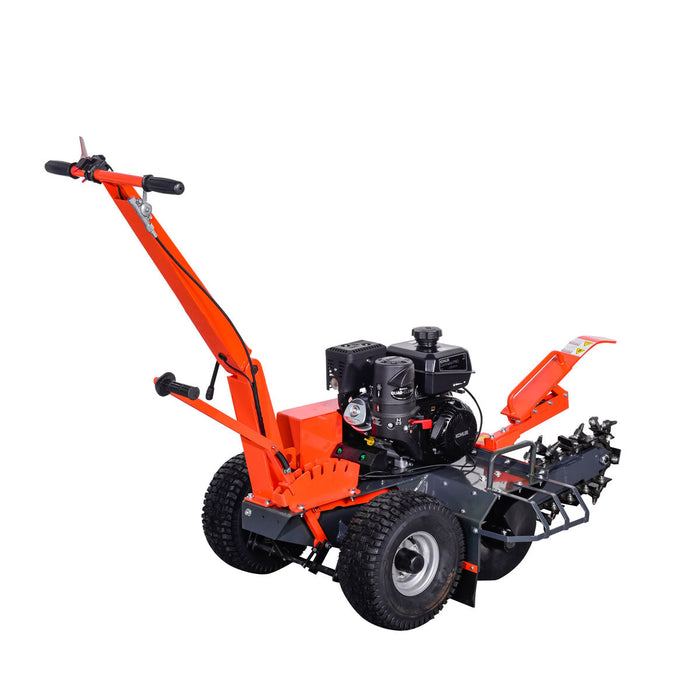 TMG Industrial 18” Self-Propelled Kohler Powered Trenching Machine, 4” Trench Width, 18” Trench Depth, 7 HP Gasoline Engine, Auto-Feed Auger, TMG-GT418