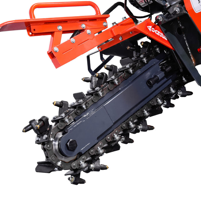 TMG Industrial 18” Self-Propelled Kohler Powered Trenching Machine, 4” Trench Width, 18” Trench Depth, 7 HP Gasoline Engine, Auto-Feed Auger, TMG-GT418