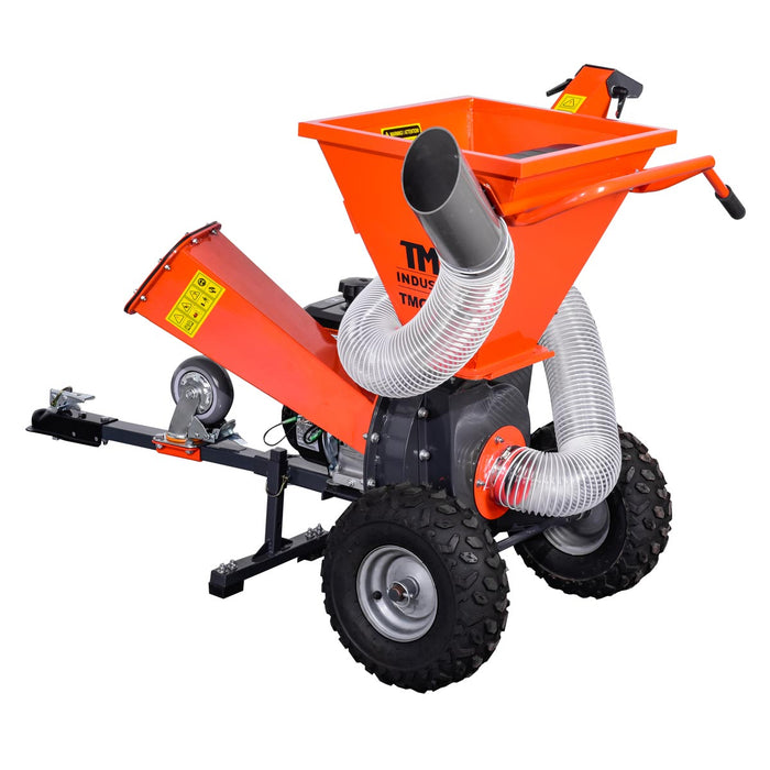 TMG Industrial 3-in-1 3” Wood Chipper, Shredder & Vacuum, ATV Tow-Behind, 7 HP Kohler Engine, 6" Suction Port, 8’ Vacuum Hose, TMG-GWC3