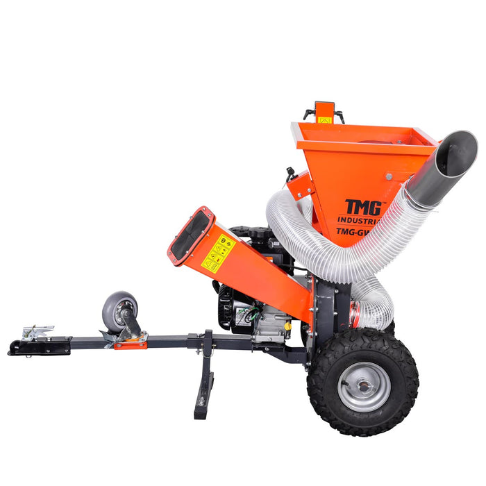 TMG Industrial 3-in-1 3” Wood Chipper, Shredder & Vacuum, ATV Tow-Behind, 7 HP Kohler Engine, 6" Suction Port, 8’ Vacuum Hose, TMG-GWC3