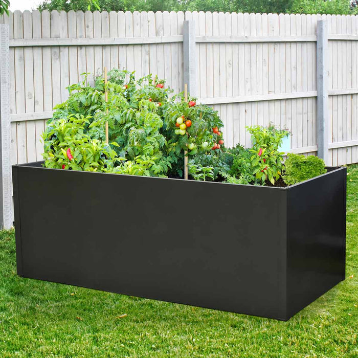 TMG Industrial Rectangular Metal Raised Garden Bed, 79” Bed Planting, Galvanized & Powder Coated, TMG-MGB79