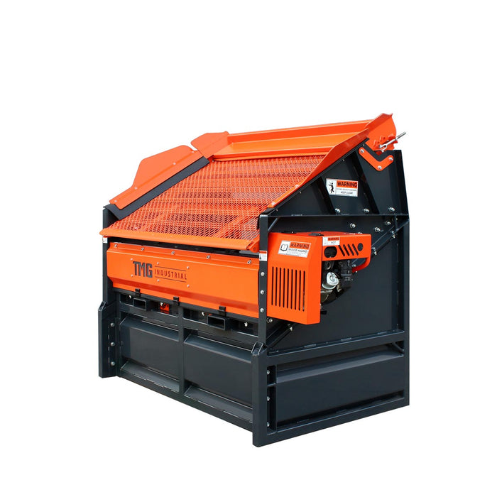 TMG Industrial 70” Vibratory Topsoil Rock Screen, 5.5 HP Kohler Engine, Cantilever Leaf-Springs, 30° Screen Deck, TMG-RSV70G