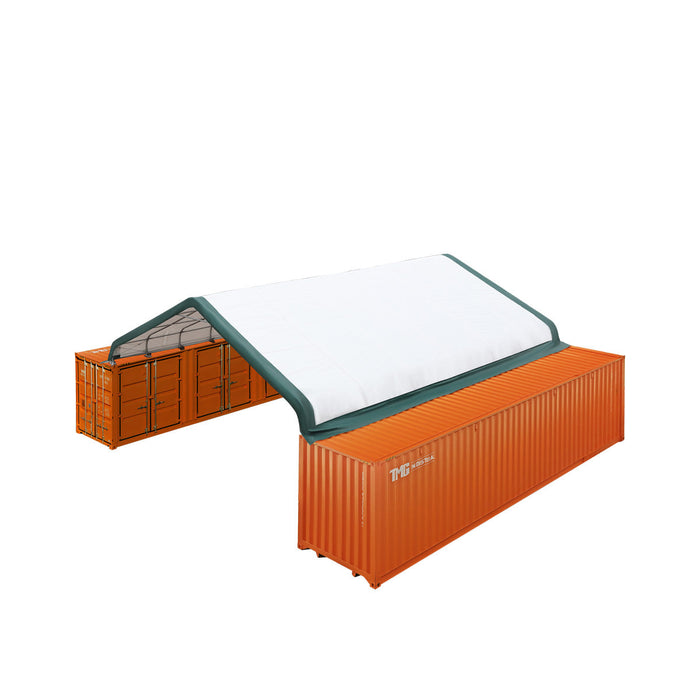 TMG Industrial 30' x 40' PE Fabric Pro Series Container Peak Roof Shelter, Fire Retardant, Water Resistant, UV Protected, TMG-ST3041CE(Previously TMG-ST3040CE)