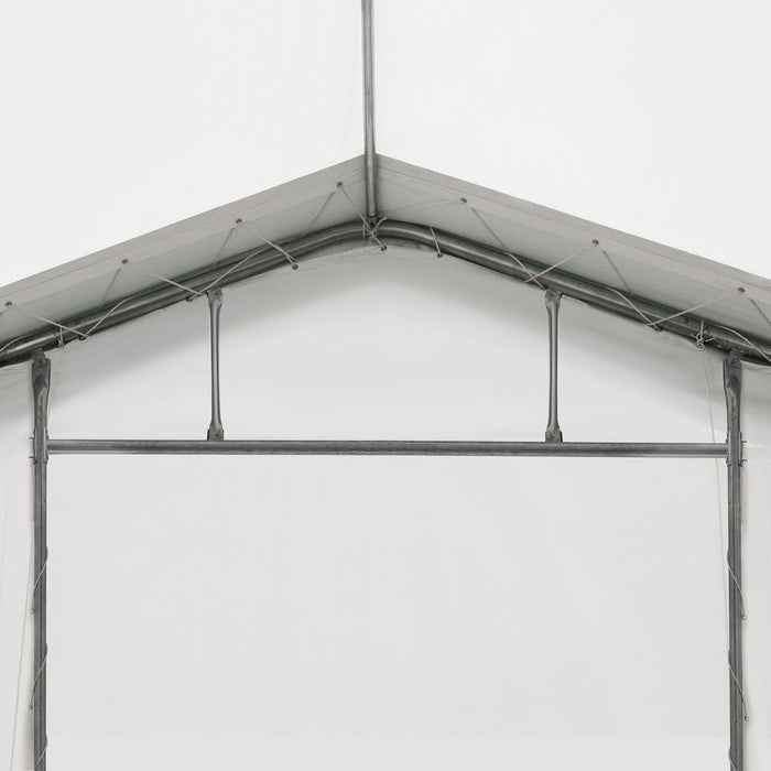 TMG-ST4061V 40' x 60' Peak Ceiling Storage Shelter, Single Truss, 17oz Commercial Grade PVC Cover, 13' W x 16' H Wide Open Door on Two End Walls