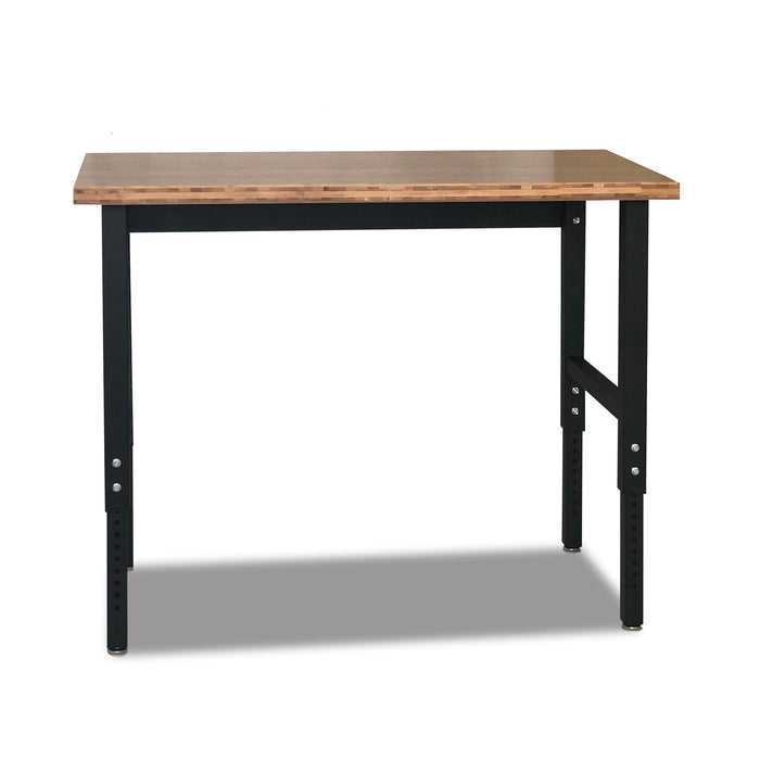 48-in Bamboo Workbench - Adjustable Height: 28.5" - 42" - Heavy-Duty Steel Frame