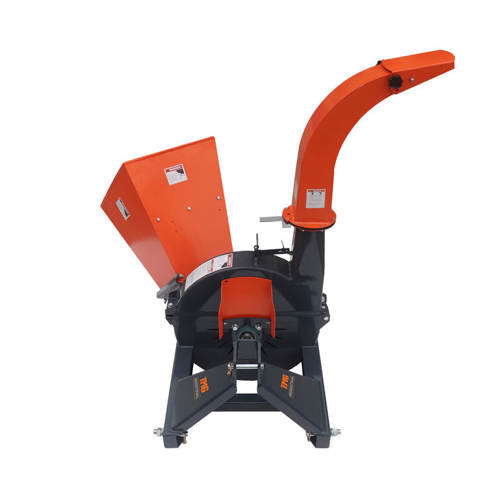 TMG Industrial Sub Compact 3-Point Wood Chipper, 4" Chipping Capacity, Category 1 Hookup, 30-50 HP Tractor, PTO Shaft Included, TMG-WC42